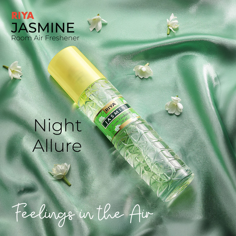 RIYA JASMINE Room Air Freshener – Sensual & Alluring Floral | Long Lasting, Natural Spray Glass Bottle | No Gas | Violet Leaf, Green Notes (200 ml