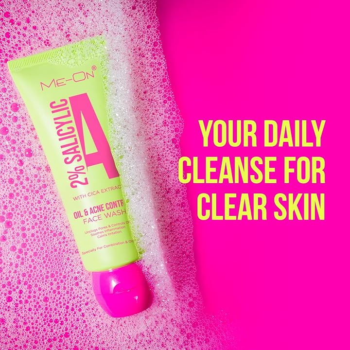 ME-ON Salicylic Acid Face Wash for All Skin Types | Gentle Cleanser for Oily, Combination & Sensitive Skin | Daily...