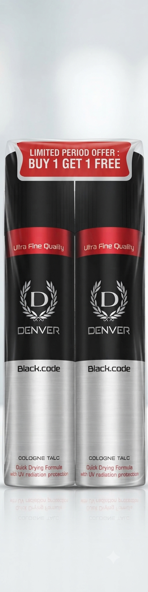 Denver Talc BlackCode COLOGNE Body Talc 100g x 2 (2 x 100 g)