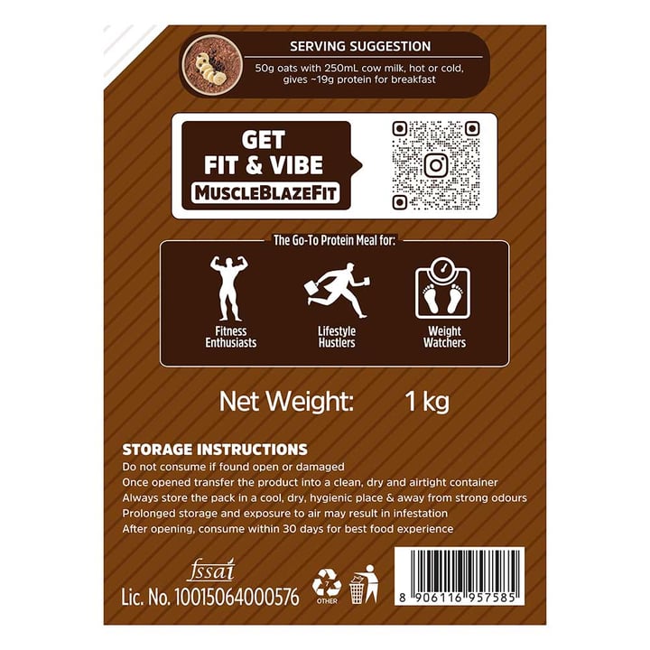 MuscleBlaze High Protein Oats 1kg • Dark Chocolate