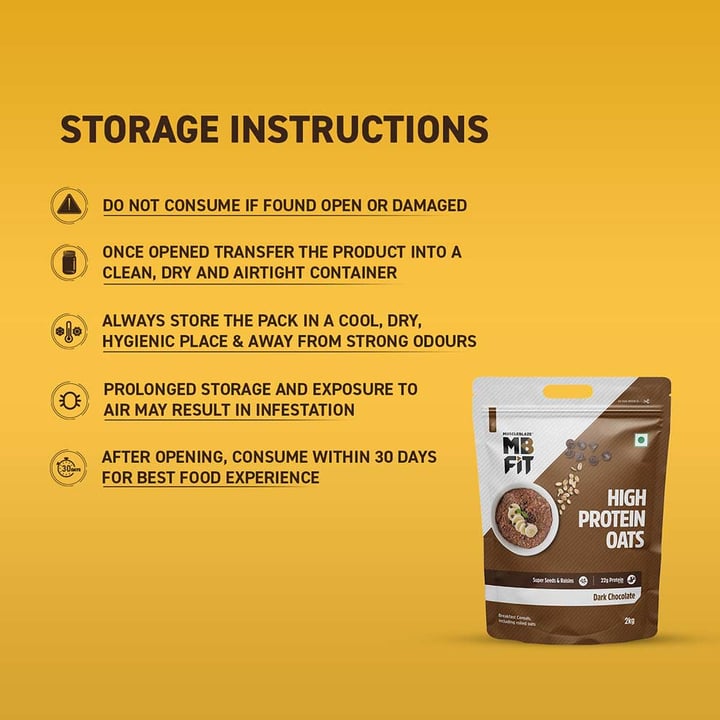 MuscleBlaze High Protein Oats 1kg • Dark Chocolate