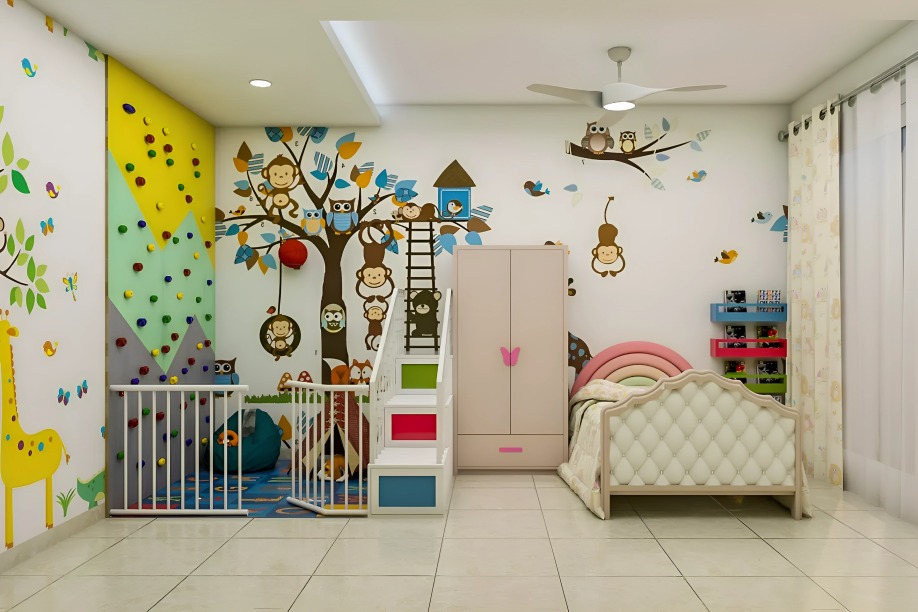 Hanging Monkey and Owl D?cor Child Room Design in Bangalore