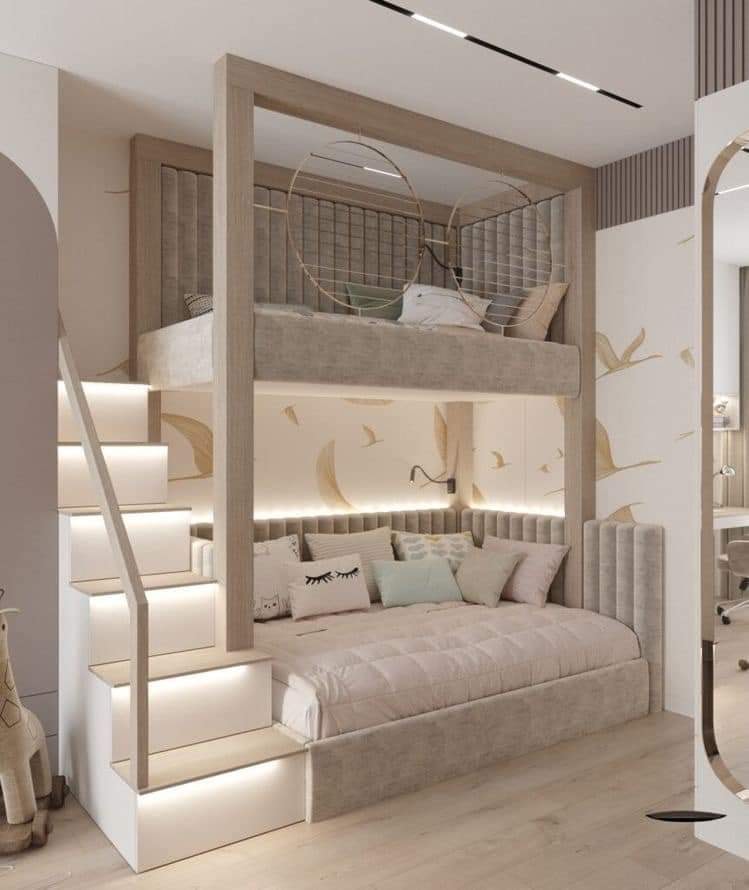 Smooth White n Black Liner Low Budget Kids Bedroom Ceiling Design