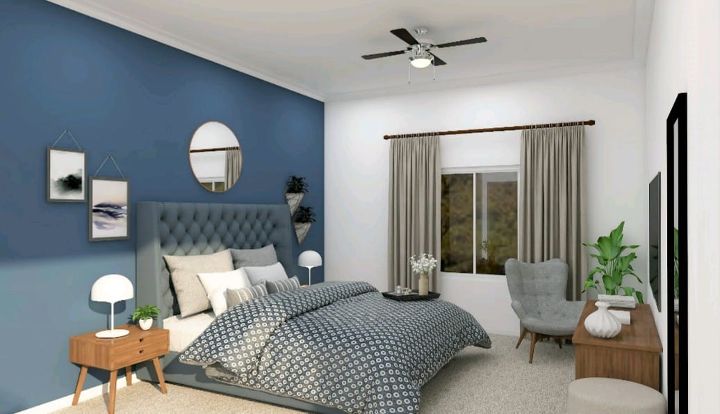 Elegant Bedroom with Simple TV Unit Design for Cozy Ambiance