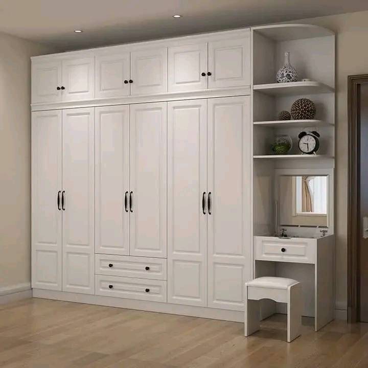 Elegant Simple Cupboard Design for Bedroom with Vanity