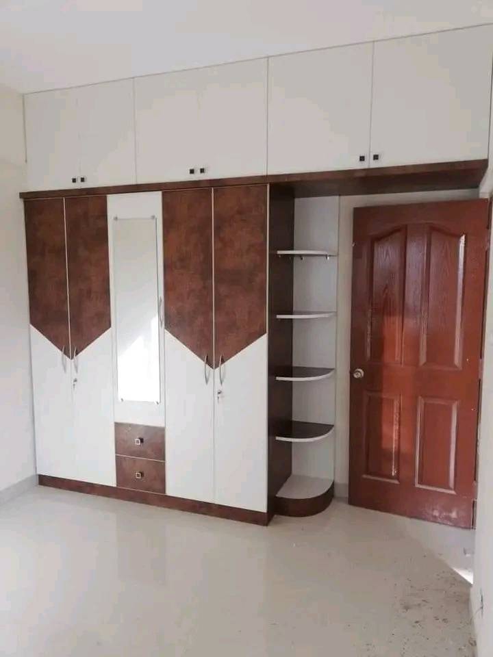 Simple Cupboard Design for Bedroom with Open Shelves