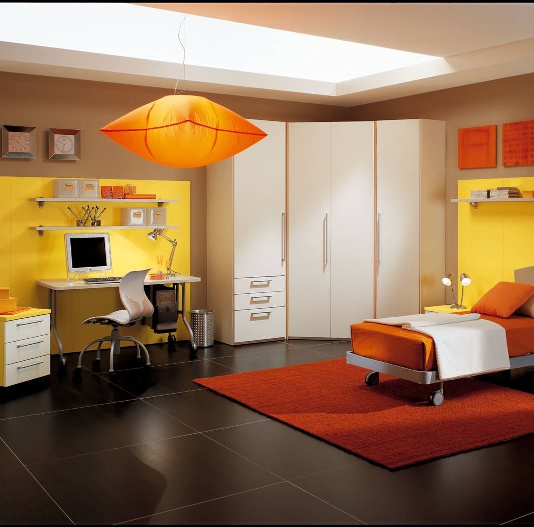 Orange Bright Futuristic Child Room Design in Bangalore