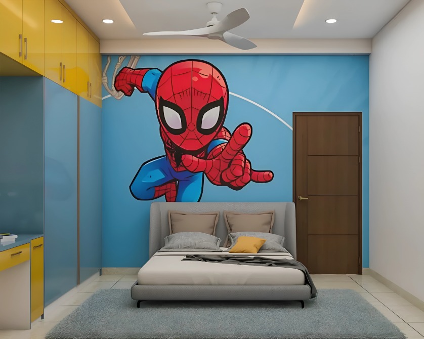 Spiderman Web Inspired Child Room Design in Bangalore