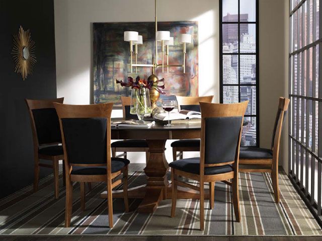 Here is A Woody Black and Trendy White Dining Room Design