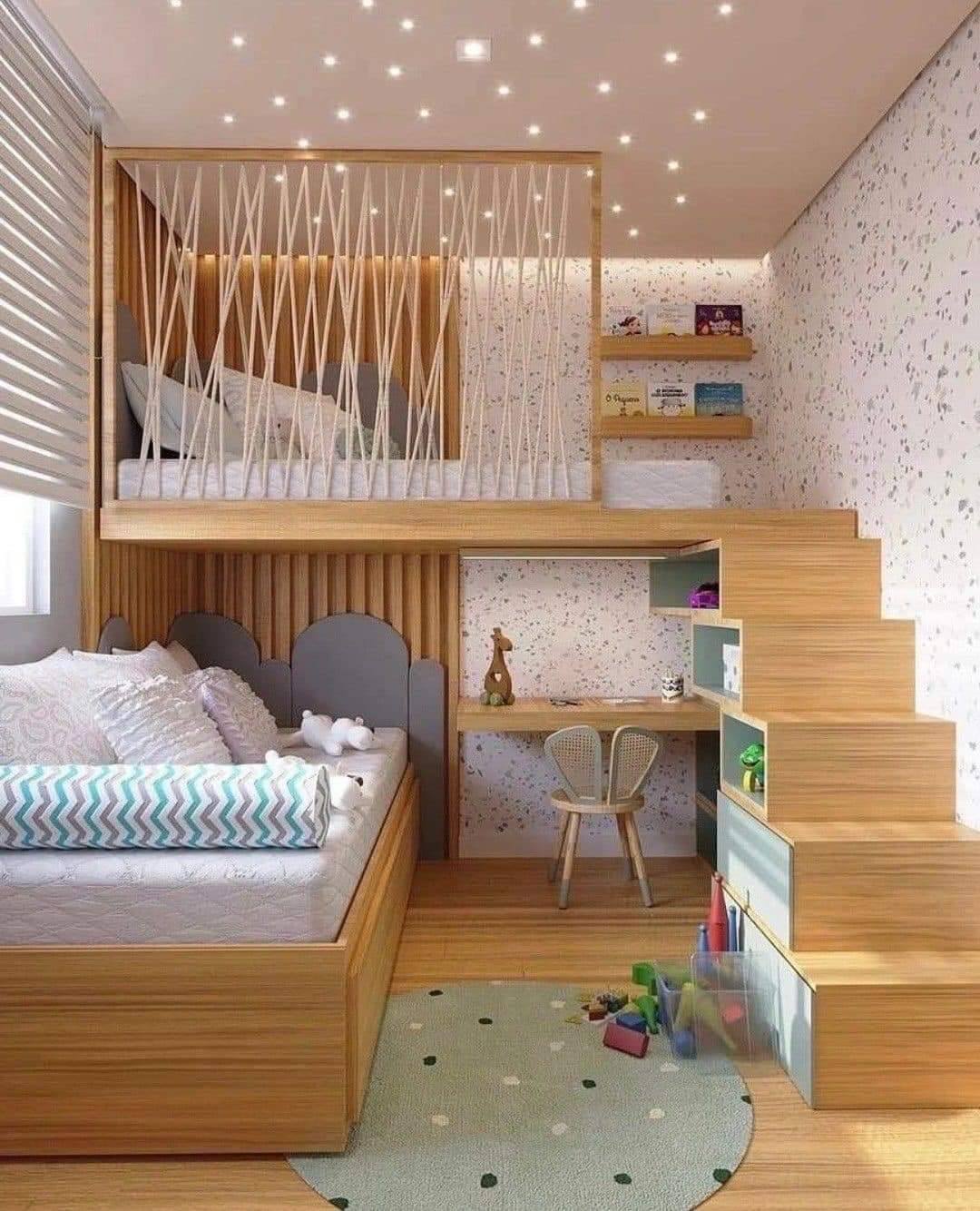 A Woody Mushy and Starry Child Room Design in Delhi