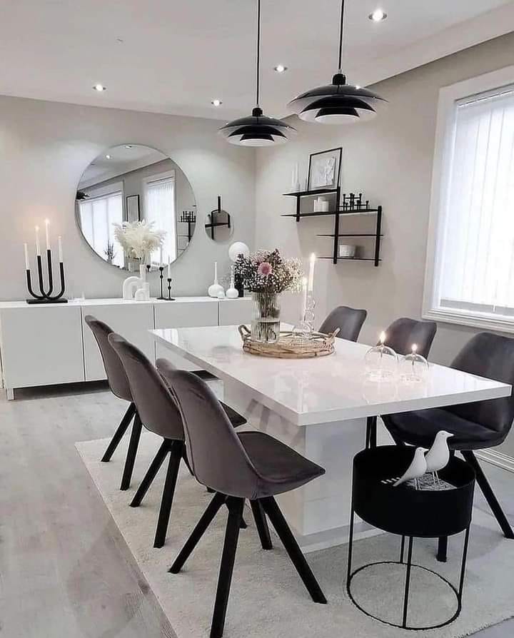 Grey and White Dining Room Designs Offering Modern Touches