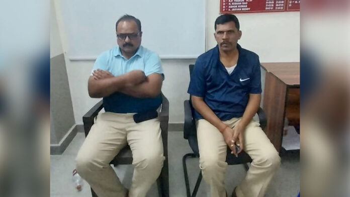Suryapet DSP Parthasarathy and CI Veeraraghavulu were caught by the ACB officials while taking a bribe on monday.