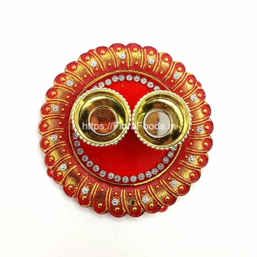 <b>Round</b> Pyale of Arishina-Kunkuma Tatte-(Decorative)-1 Piece