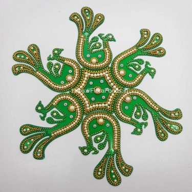 <b>GRAND PEACOCK</b> shape-FIBER RANGOLI SEQUENCE-1 Set