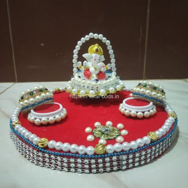 Engagement Ring Platter WITH SMALL GANESH /Engagement Ring Stand