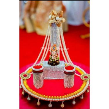 Engagement Ring Platter WITH BIG GANESH /Engagemnet Ring Stand