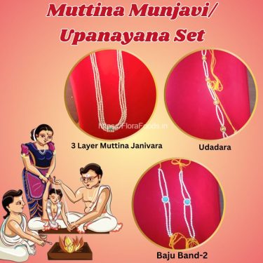 Muttina Munjavi/Upanayana Set-Muttina Janivara, Udadara, Bajuband Set(Pearl Munjavi Set)