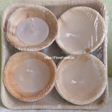 Eco Friendly Areca Diyas - Set of 4 - ROUND DIYA