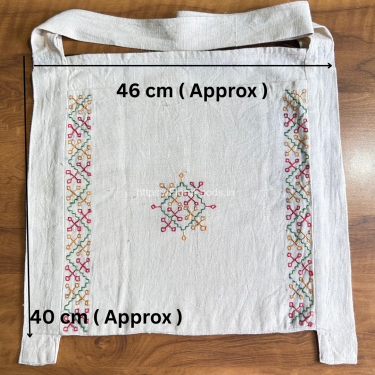 Khadi White Side Bag-Design 2