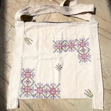 Khadi White Side Bag-Design 3