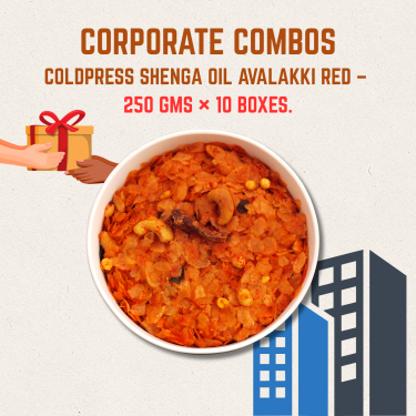 CORPORATE Coldpress Shenga Oil Avalakki RED- 250g SET Of 10 Packs/boxes