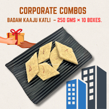 CORPORATE Badam Kaaju Katli - 250g SET Of 10 Packs/boxes