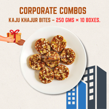 CORPORATE Kaju Khajur Bites - 250g SET Of 10 Packs/boxes