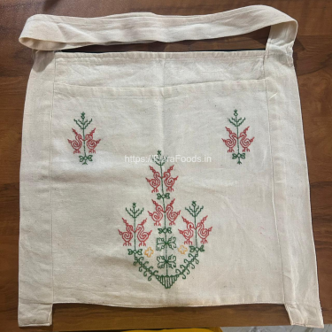 Khadi White Side Bag-Design 3