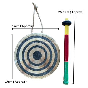 Jhangati BRONZE (Gong for Aarti & Pooja) with Belling Stick