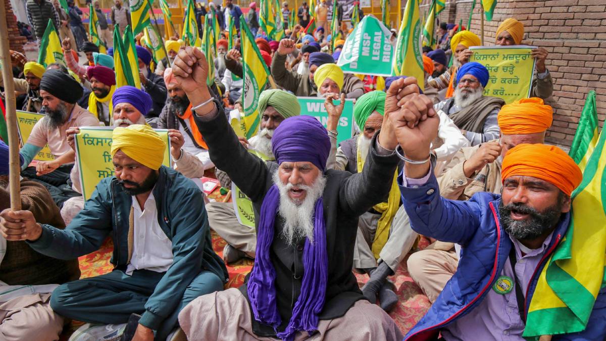 Skm Demonstration Farmers Protest On The Streets Across The Country On 26th November