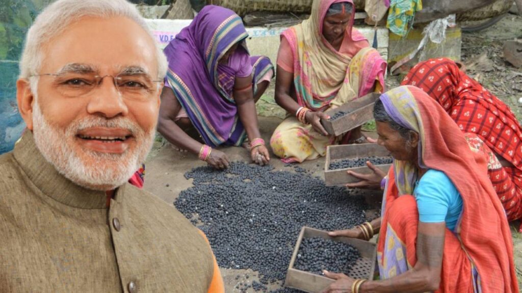 pm modi on makhana board in motihar bihar