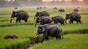 52 हाथियों का खेल! कई गांवों में दहशत का माहौल..धान की फसल को बना रहे निवाला