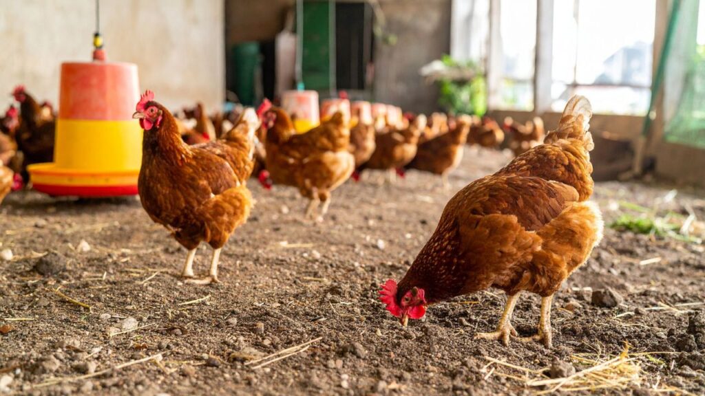 How To Start Poultry Farming: खाने वाला मुर्गा लगभग 6 महीने में बिक्री लायक हो जाता है. इसे पालने में ₹100 का खर्च आता है जबकि बाजार में ₹600 तक का दाम मिलता है. यानी सिर्फ एक मुर्गे से ₹500 का मुनाफा आसानी से कमाया जा सकता है. How To Start Poultry Farming: खाने वाला मुर्गा लगभग 6 महीने में बिक्री लायक हो जाता है. इसे पालने में ₹100 का खर्च आता है जबकि बाजार में ₹600 तक का दाम मिलता है. यानी सिर्फ एक मुर्गे से ₹500 का मुनाफा आसानी से कमाया जा सकता है.