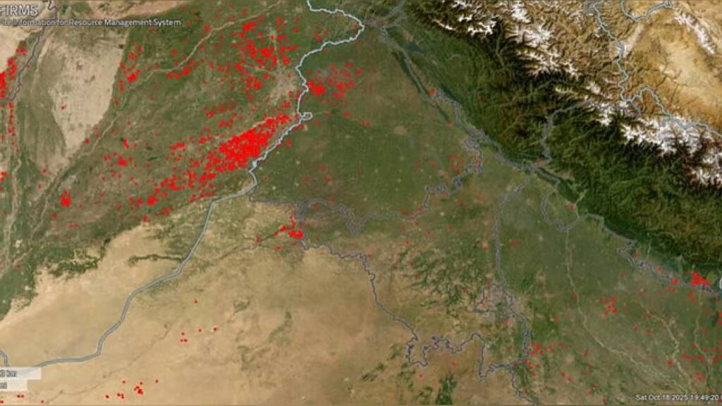 Neighboring Pakistan’s Stubble Fires Worsen Air Quality in India, Pollution Expected to Intensify