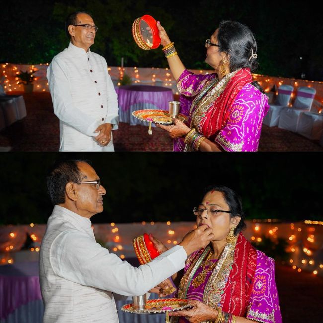 Shivraj Singh Chouhan Celebrate Karwa Chautha