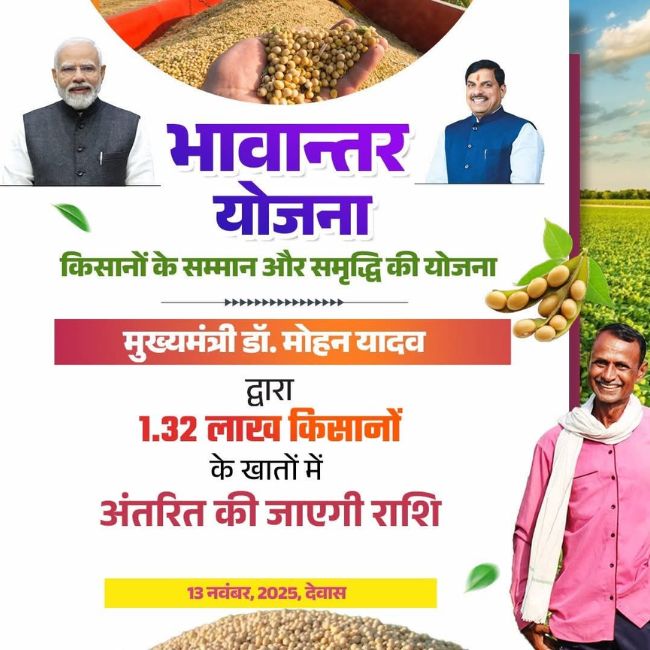Bhavantar yojana money transfer to soybean farmers account