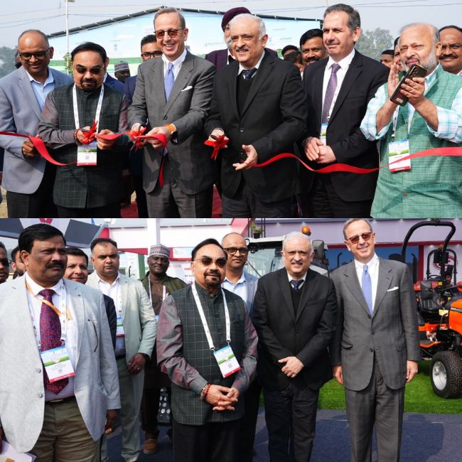 Agriculture Secretary Devesh Chaturvedi and others with Italian Ambassador Antonio Bartoli.