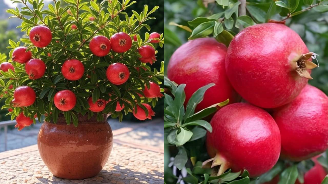 Grow Pomegranate At Home In Pot Easy Method Balcony Terrace Gardening Ruby Red Fruit