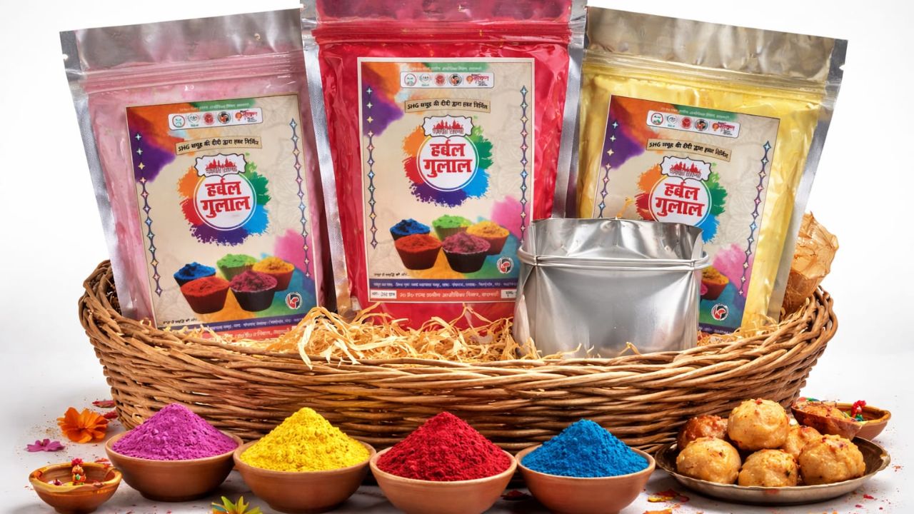 Shg Sisters Luck Shines On Holi Village Women Earn Good Money Making Gulal Papad And Sweets