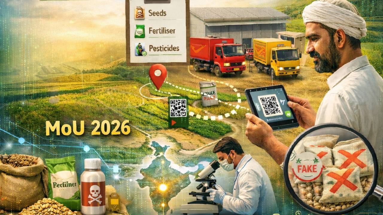 India Agriculture Ministry Posts Department Mou Traceable Seed Fertiliser Pesticide Logistics Digital Tracking Farmers Protection 2026
