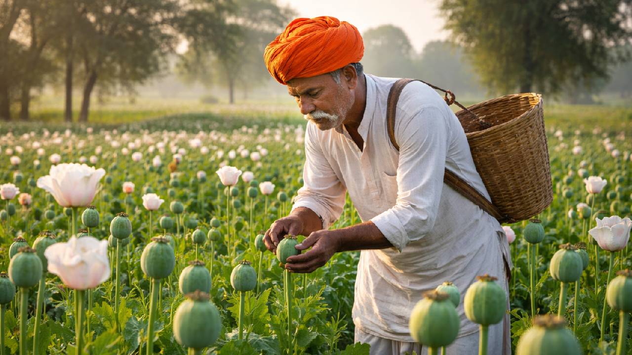 World Most Expensive Rabi Crop India Licensed Poppy Farming Income Two Lakh Per Kg Farmers Profit Guide