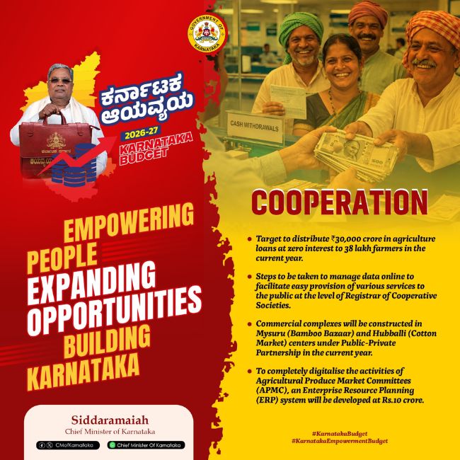 Karnataka Budget zero interest loan for farmers