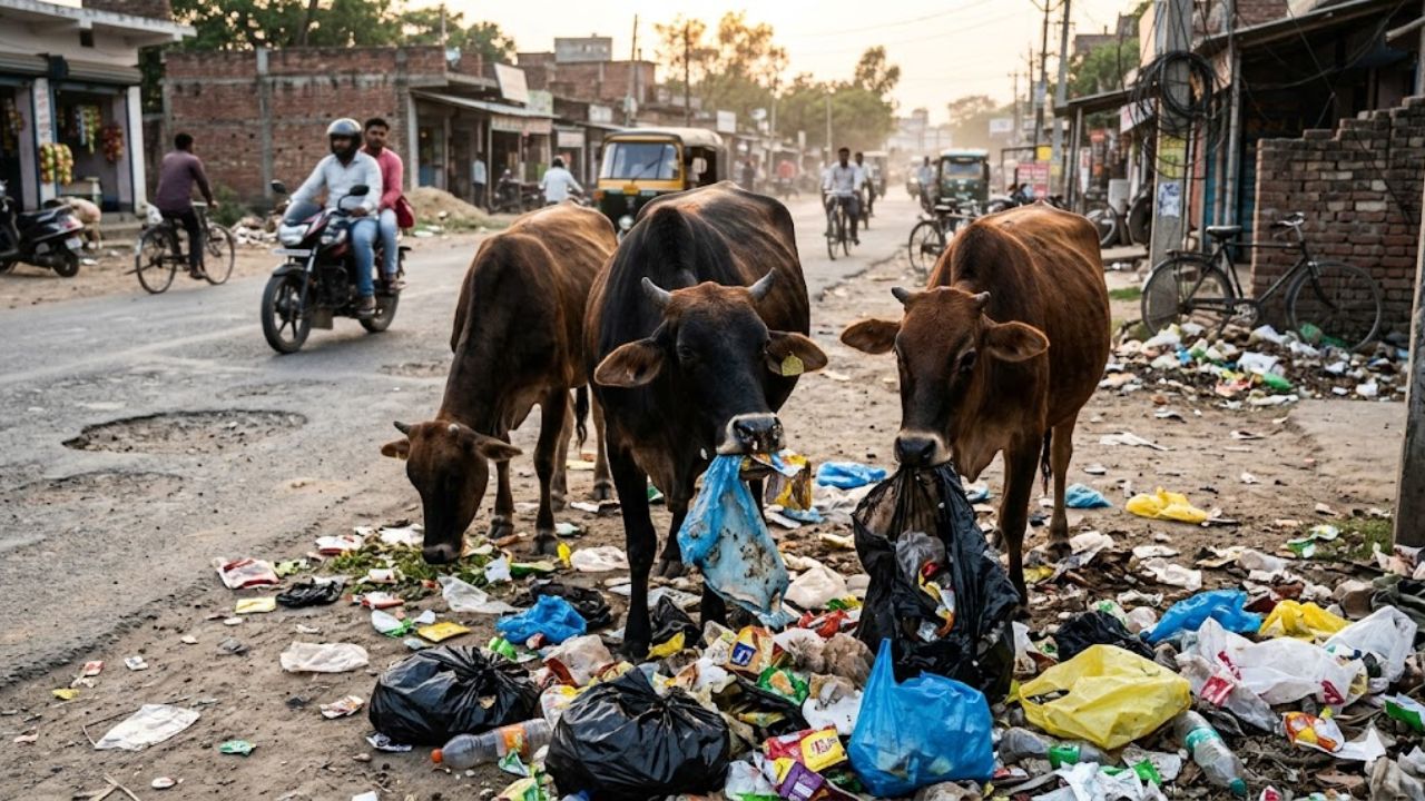 सड़क पर घूमते पशु खा रहे प्लास्टिक…बढ़ रहा मौत का खतरा, सरकार ने लोगों को किया सतर्क