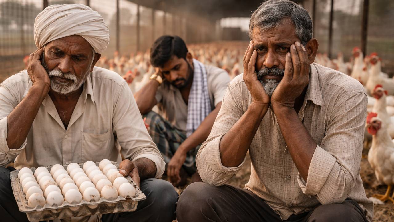 Namakkal Poultry Industry Crisis India Egg Exports West Asia Conflict Price Drop Farmers Losses