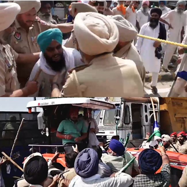 punjab police lathi charge in amritsar