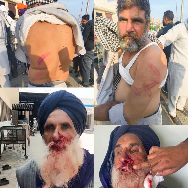 punjab police lathi charge