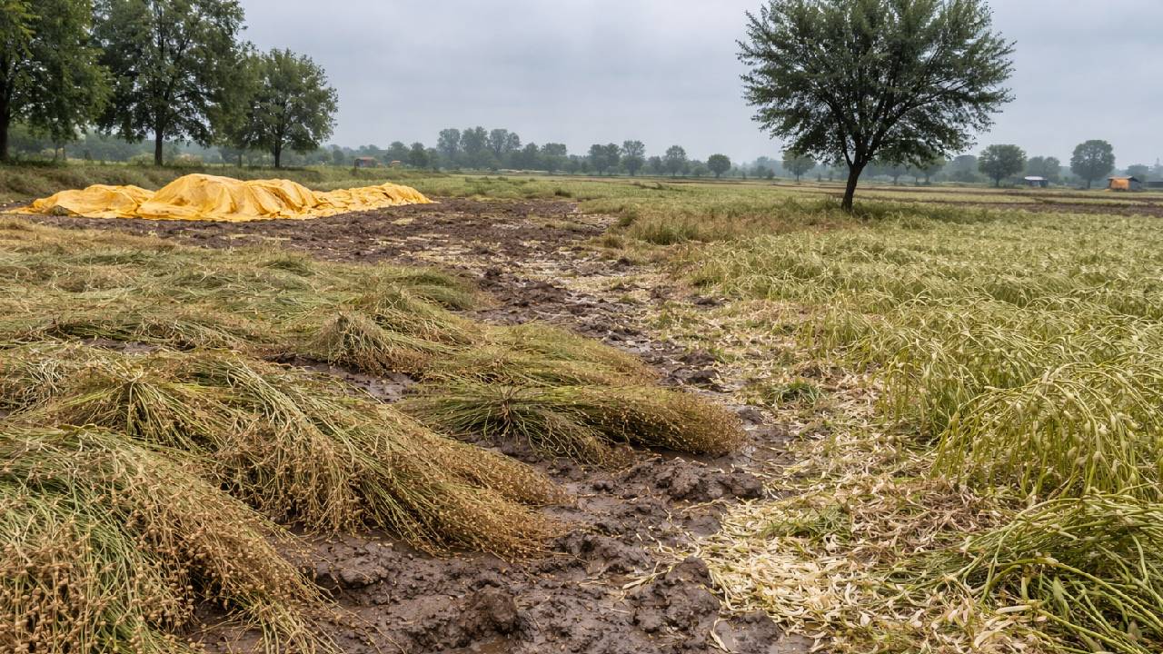 Unseasonal Rain Barmer Jaisalmer Crop Damage Cumin Psyllium Farmers Debt Rajasthan Weather Impact
