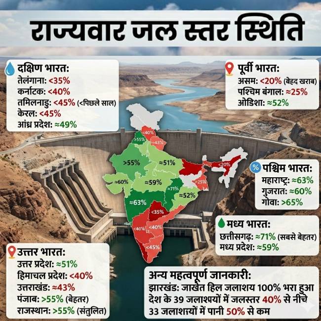 India Faces Growing Water Stress as Over 40% of Major Reservoirs
