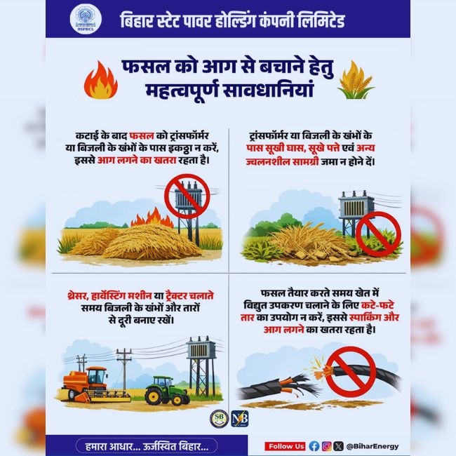 crop fire safety tips, how to prevent farm fire, harvest safety tips farmers, transformer fire risk farming