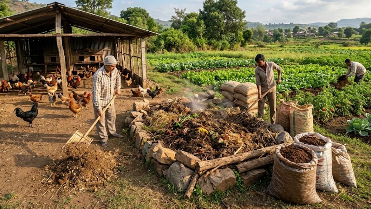 Poultry Waste Organic Fertilizer Method Animal Husbandry Income Increase
